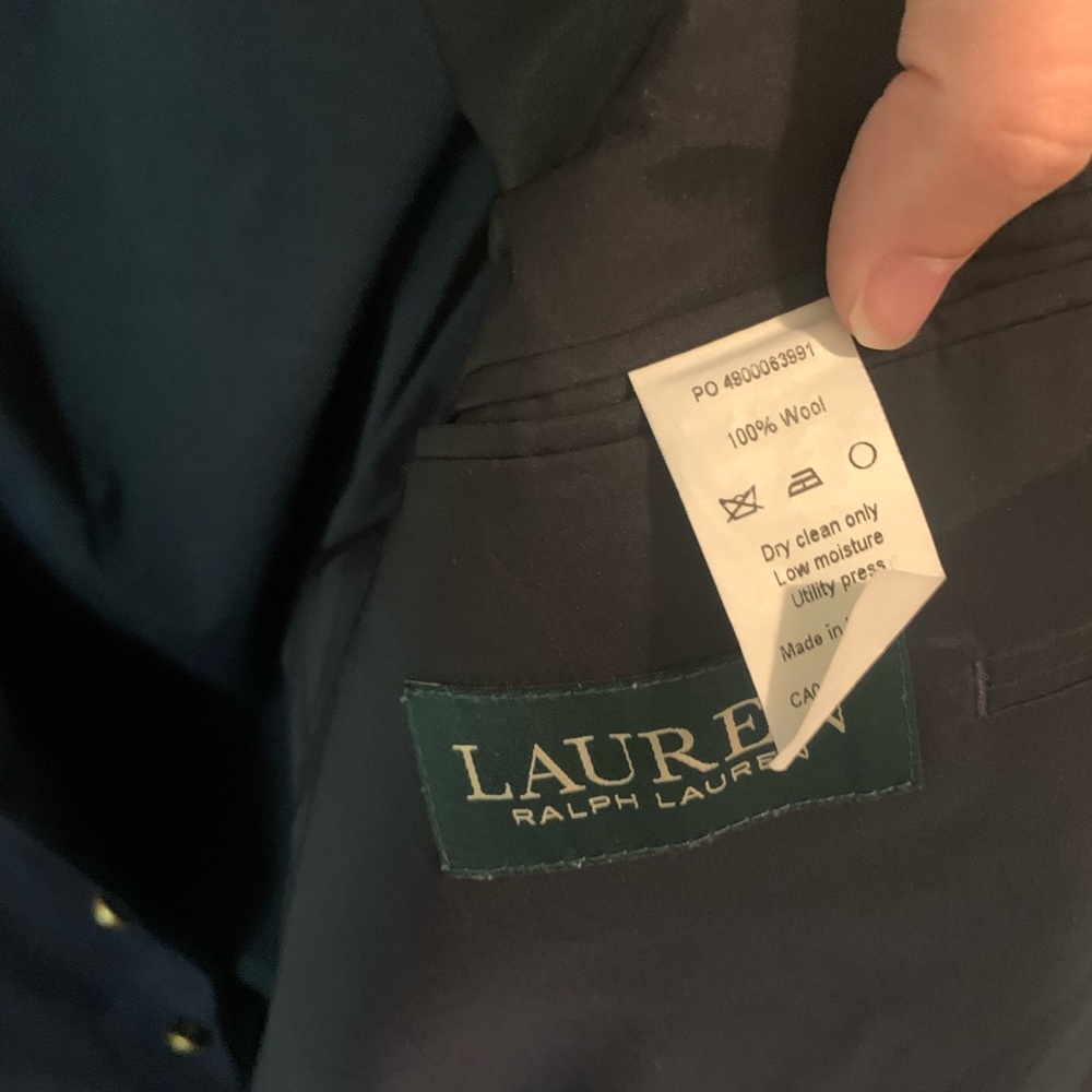 Lauren Ralph Lauren Navy Blue Wool Blazer Size L 46 - Picture 7 of 8